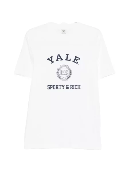 Tricou Sporty & Rich cu imagine alb