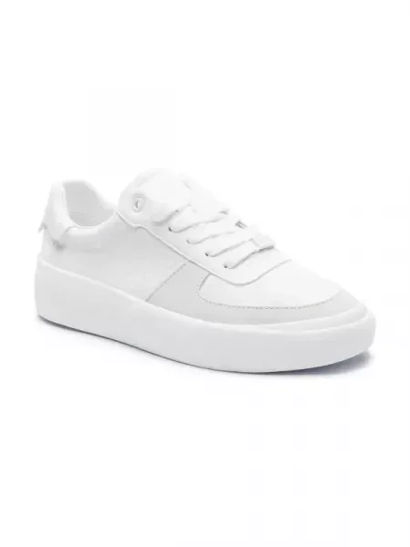 Calvin Klein Sneakers tornacipő Vulc Lace Up bőr hozzáadásával fehér