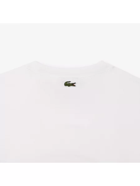 Lacoste Koszulka O Regularnym Kroju Z Monogramem Na Karku biały