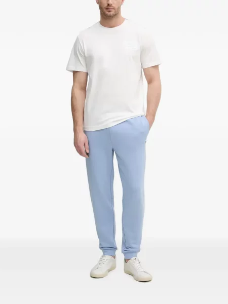 Pantaloni Lacoste alergare cu autograf albastru