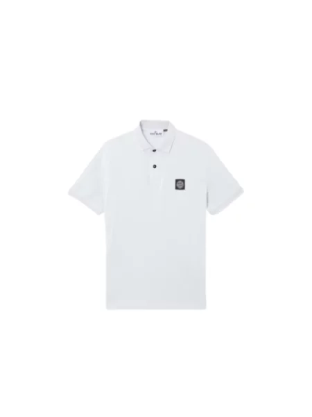 Koszulka polo Stone Island z kamieniami biała