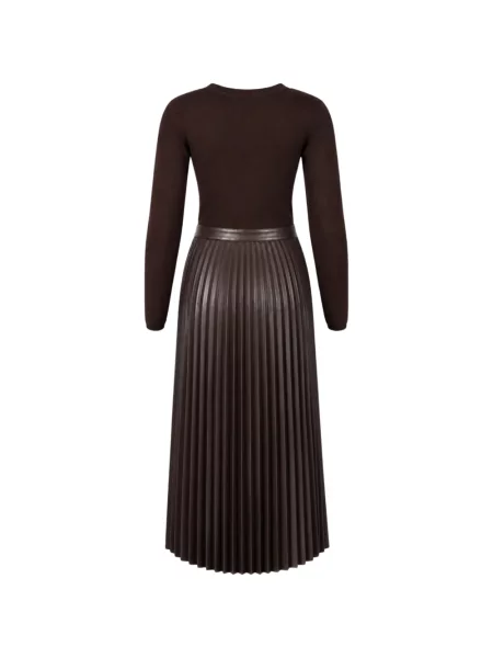 Lung rochie Twinset din piele maro