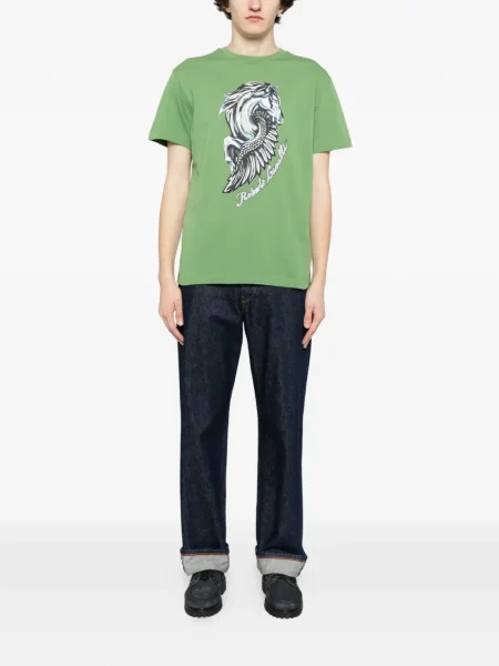 Tricou Roberto Cavalli cu imagine verde
