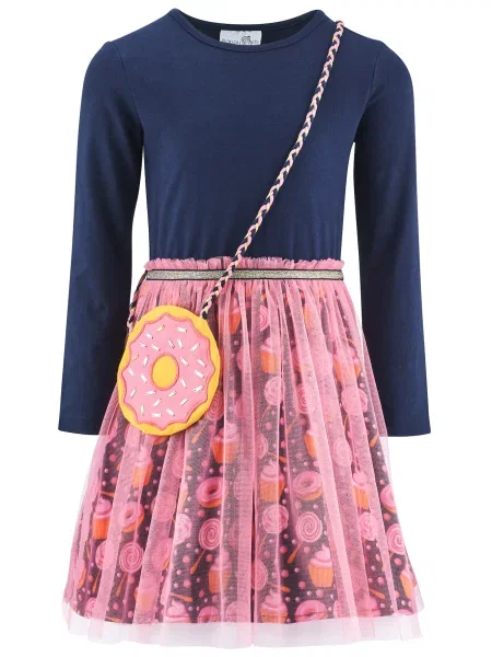 Happy girls Rochie bleumarin / deschis roz