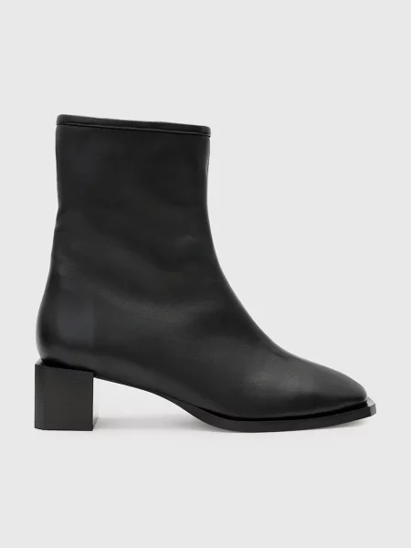 Кожени боти AllSaints AVRIL BOOT с дебел черно