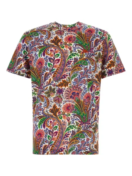 Tricou Etro cu imagine cu model paisley alb