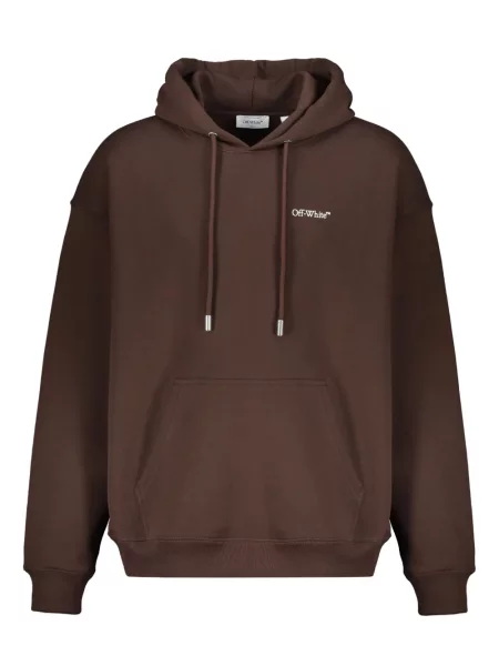 Hanorac cu glugă Off-white cu imagine alb