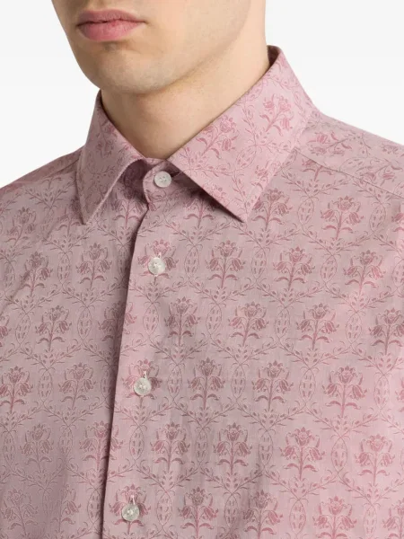 Cămașă Etro cu model floral din jacard roz