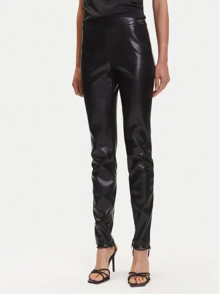 Guess Pantaloni din imitație de piele negru