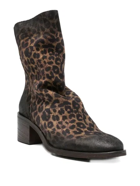 Cizme scurte Metisse cu imagine cu model leopard maro