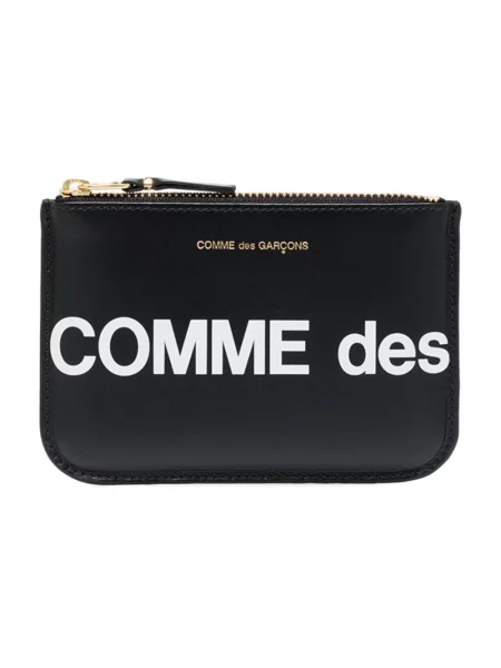 Portfel Comme Des Garcons skórzany z logo czarny