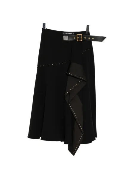 Fustă midi Karl Lagerfeld până la genunchi negru