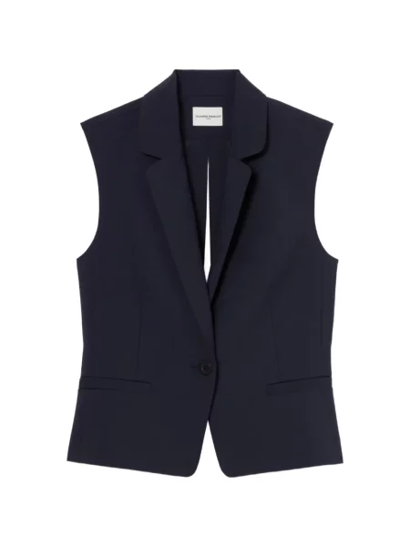 Sacou Claudie Pierlot fără mâneci cu legături albastru