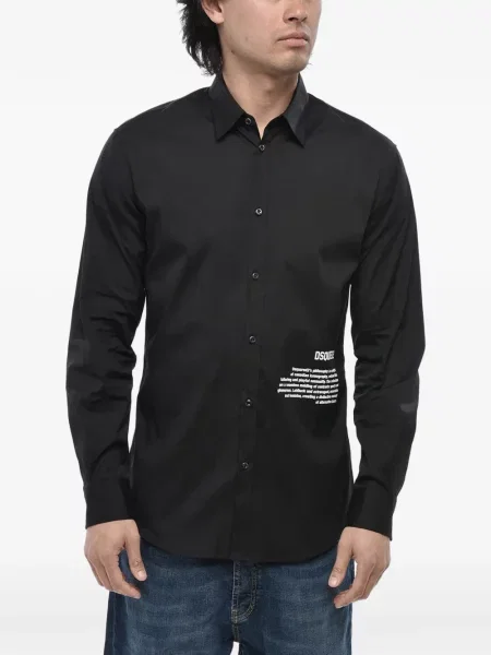 Cămașă Dsquared2 cu imagine negru