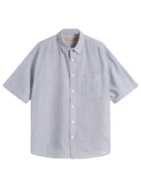 Koszula w paski Frizmworks w paski z krótkim rękawem niebieska