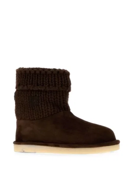 Botine Miu Miu din piele de căprioară maro