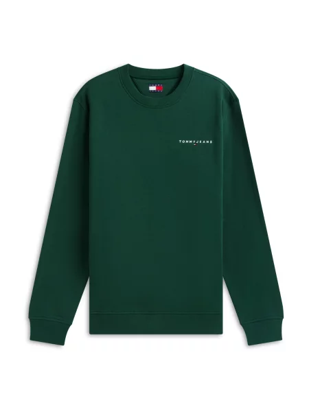 Tommy Jeans Pulover LINEAR verde smarald alb