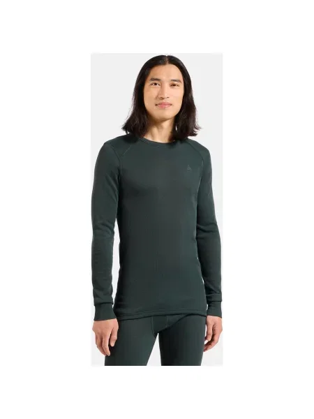 Bielizna termoaktywna z długim rękawem Odlo BL TOP crew neck l/s ACTIVE WARM zielona