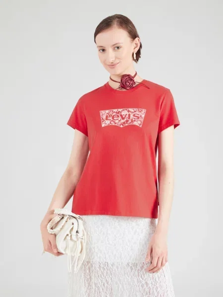 LEVI'S ® Tričko THE PERFECT / šedobiela červená