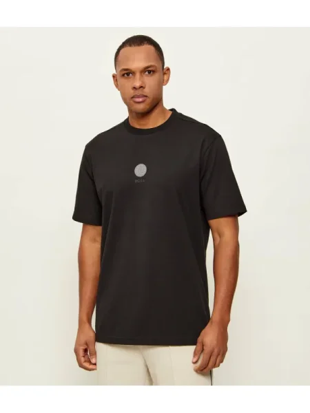 BOSS GREEN Tricou TS_Terrace Graphic | stretch negru