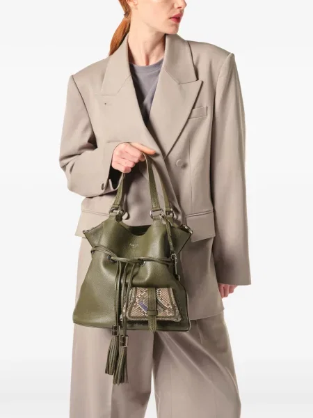 Geantă bucket Lancel verde