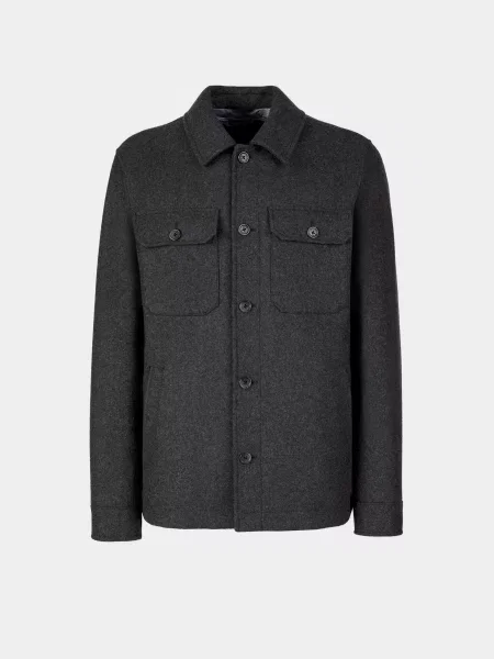 Пальто Geox темно-сірий вовна/поліестер сіре