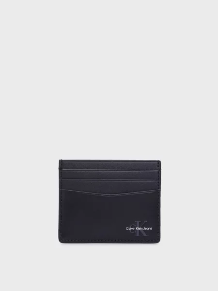 Шкіряний гаманець Calvin Klein Jeans чорний