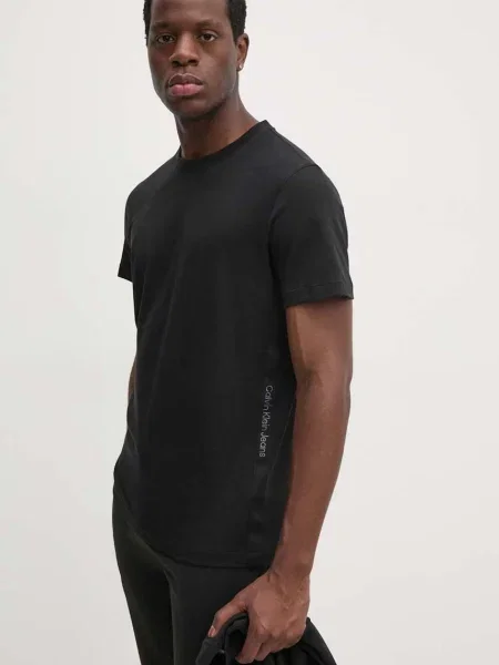 Calvin Klein Jeans t-shirt gładki czarny