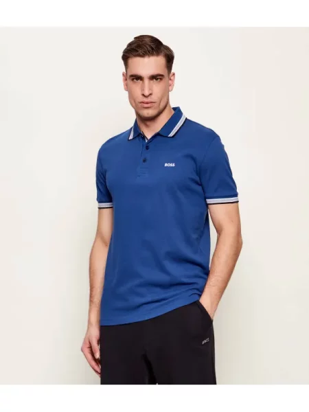 Tricou polo Boss Green albastru