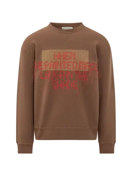 Hanorac Jw Anderson cu broderie maro