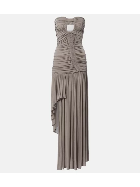Rochie midi Christopher Esber cu volane asimetrică gri