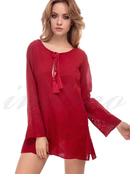 Пляжная туника червона