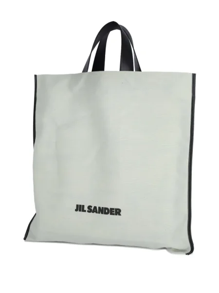 Geanta de piele Jil Sander din piele verde