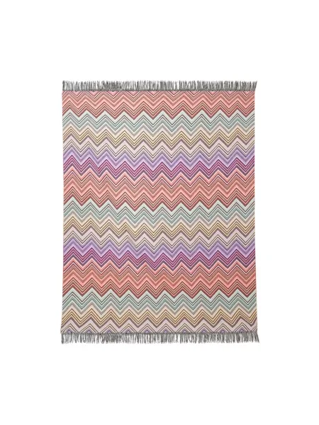 Wielobarwność szal Missoni Home wełniana w kratkę