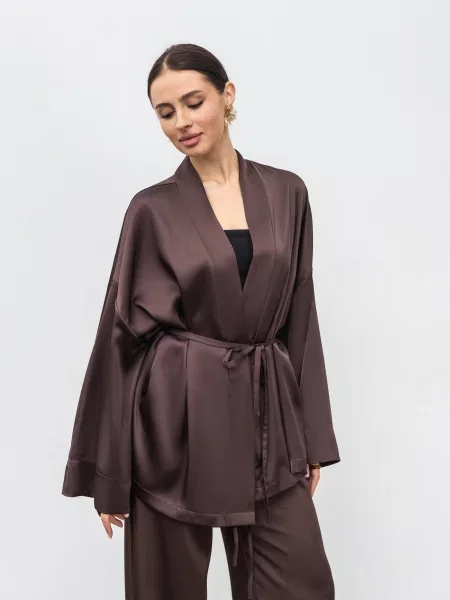 Сатинова Блуза Romashka Дей коричневий