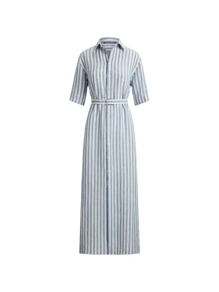Rochie midi Ralph Lauren Collection cu dungi albastru