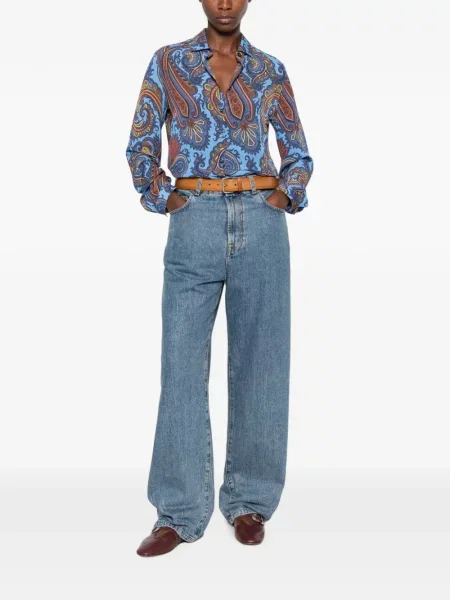 Cămașă Etro cu imagine cu model paisley albastru