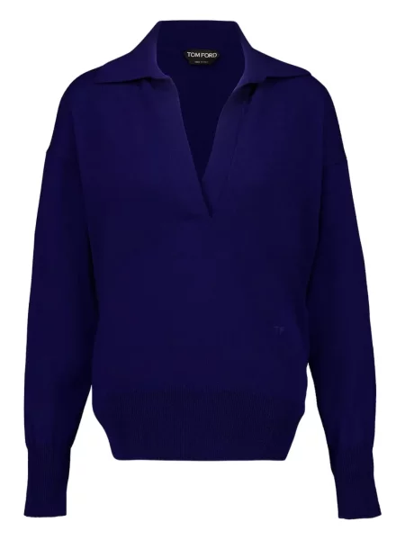 Polo Tom Ford din cașmir albastru