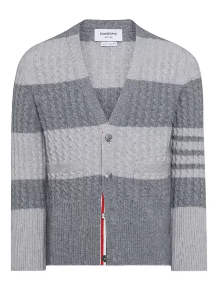 Cardigan Thom Browne cu dungi gri