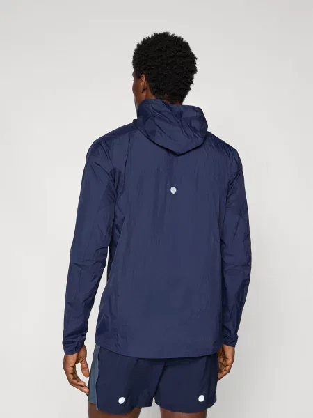 ASICS Športová bunda ROAD PACKABLE námornícka modrá