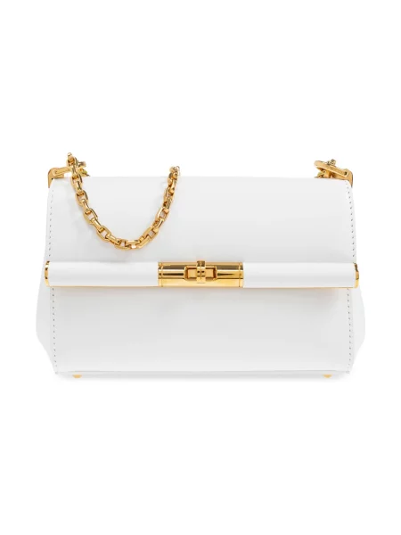 Lniana torebka crossbody Dolce And Gabbana biała