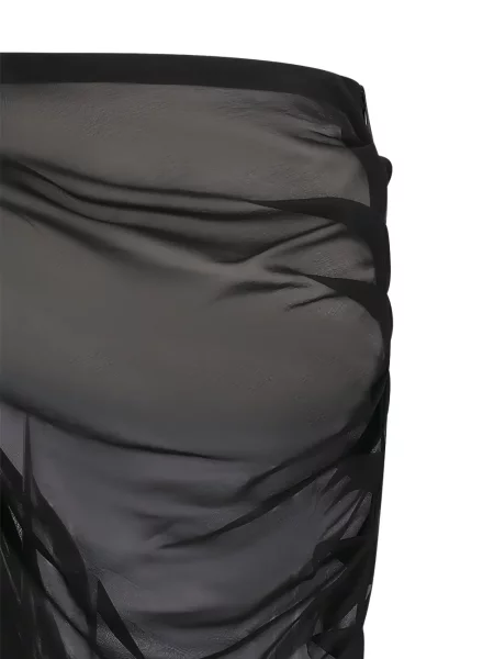 Fusta maxi Giuseppe Di Morabito de mătase cu volane drapată negru