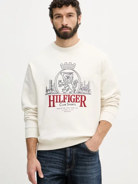 Tommy Hilfiger pulover bombažen bež