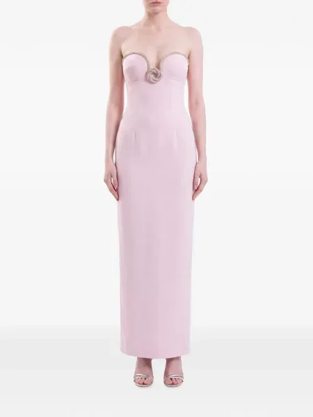 Rochie maxi Saiid Kobeisy fără bretele roz