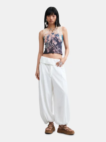 Desigual Top / albastru marin / rosé bej