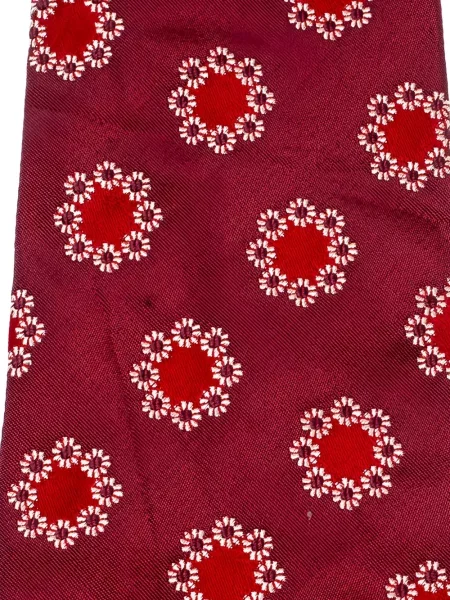 Cravată Boss cu broderie de mătase cu model floral roșu