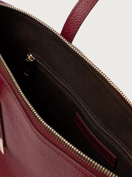 Bőr shopper táska Furla piros