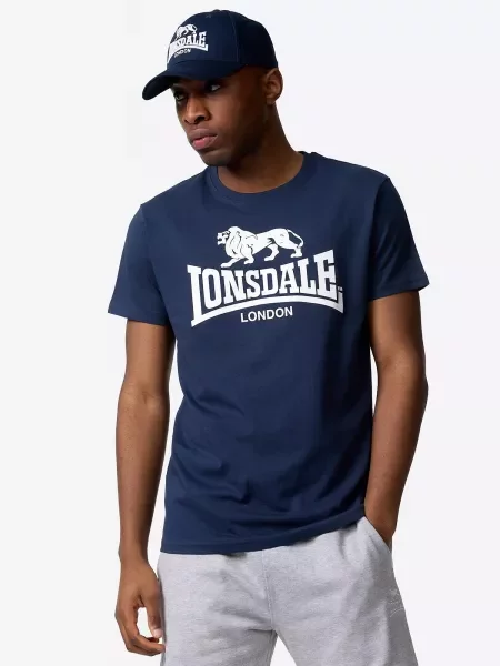 LONSDALE Tričko ST. ERNEY námornícka modrá biela