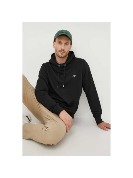 Bluza z kapturem Gant z kapturem czarna