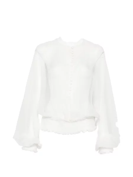 Selyem blúz Balmain fehér